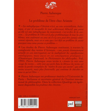 LE PROBLÈME DE L'ÊTRE CHEZ ARISTOTE